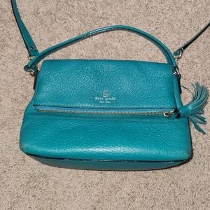 Kate Spade Southport Avenue Maria Crossbody- Foldover Purse Teal